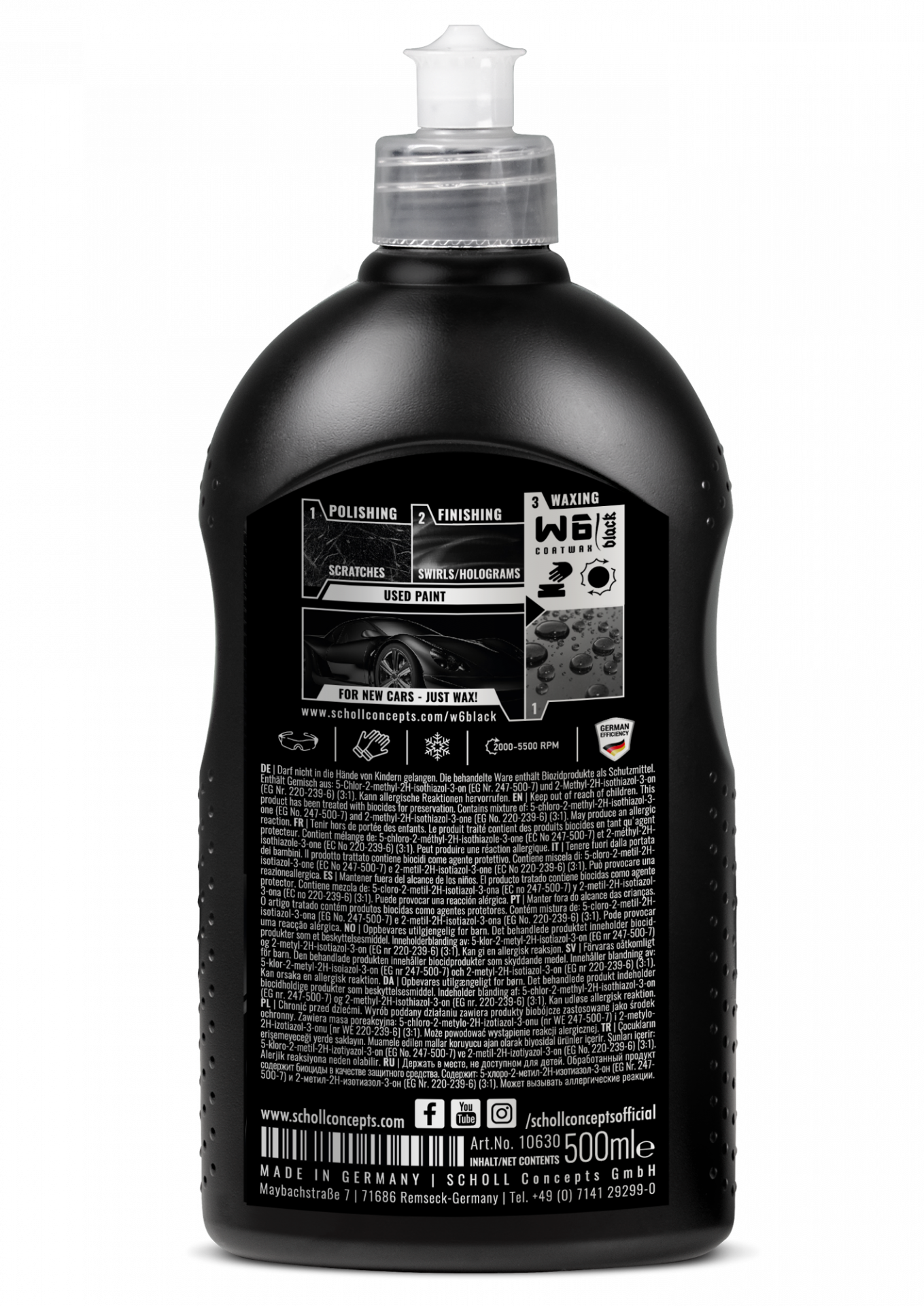 W6 Black coatwax 500ml