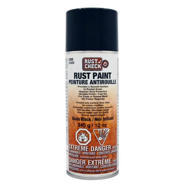 21425 RUST CHECK RUST PAINT BLACK AEROSOL 340g /  12 oz